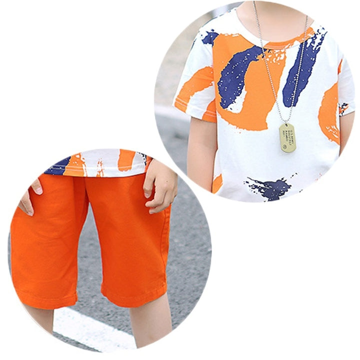 Summer Childrens Fashion Suit Short-sleeved Casual Pants Sportswear, 110, 120, 130, 140, 150, 160