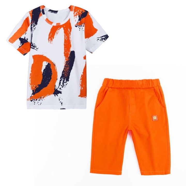 Summer Childrens Fashion Suit Short-sleeved Casual Pants Sportswear, 110, 120, 130, 140, 150, 160