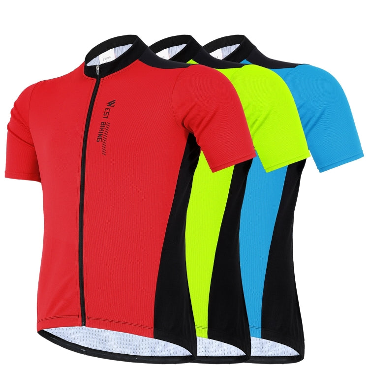 WEST BIKING YP0206163 Summer Polyester Mesh Breathable Sunscreen Cycling Jersey Zipper Sports Short Sleeve Top for Men, XS, S, M, L, XL, XXL, XXXL