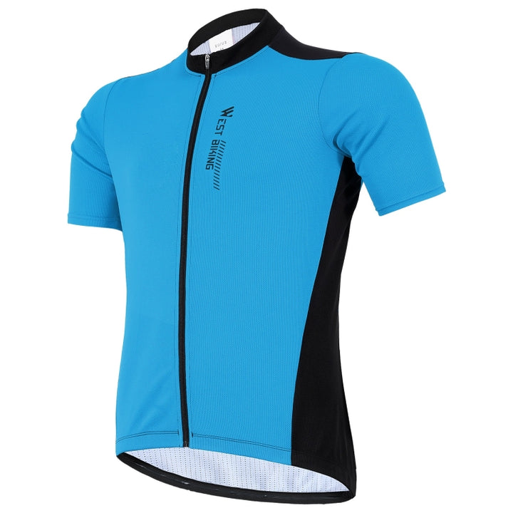 WEST BIKING YP0206163 Summer Polyester Mesh Breathable Sunscreen Cycling Jersey Zipper Sports Short Sleeve Top for Men, XS, S, M, L, XL, XXL, XXXL