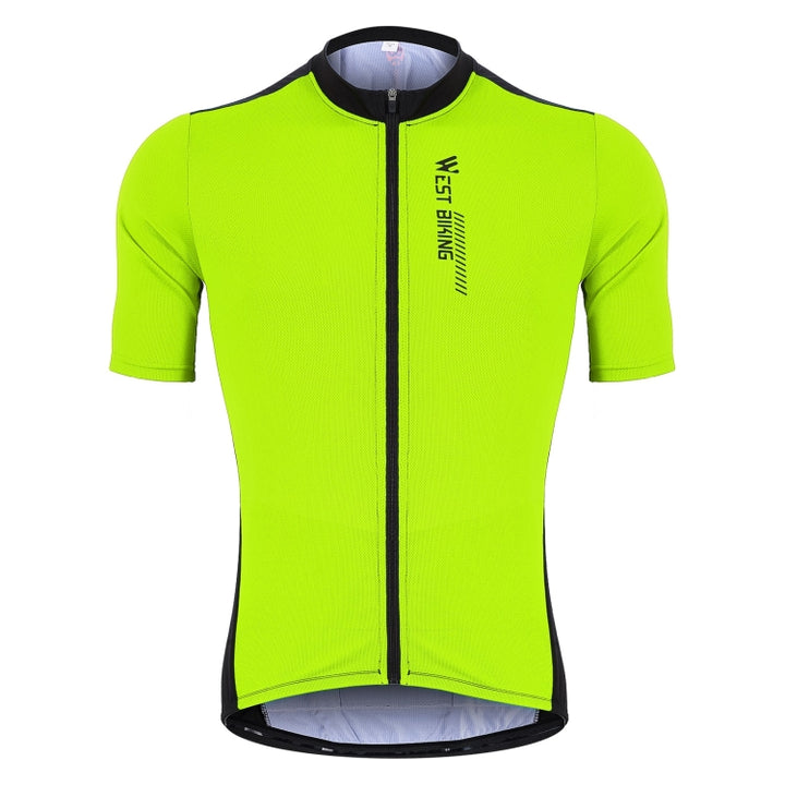 WEST BIKING YP0206163 Summer Polyester Mesh Breathable Sunscreen Cycling Jersey Zipper Sports Short Sleeve Top for Men, XS, S, M, L, XL, XXL, XXXL