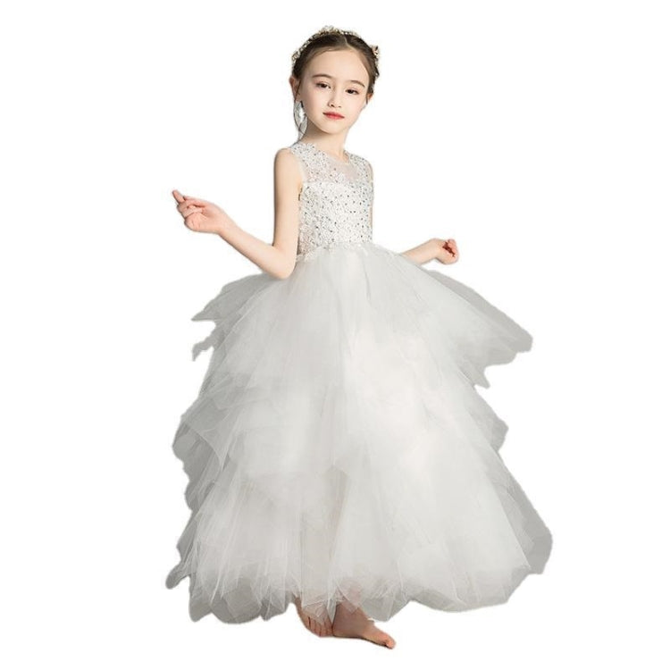 Sleeveless Long Lace Princess Dress Pettiskirt Performance Formal Dress for Girls, 100cm, 110cm, 120cm, 130cm, 140cm, 150cm, 160cm