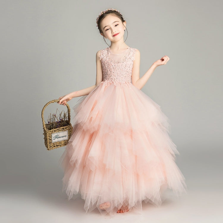 Sleeveless Long Lace Princess Dress Pettiskirt Performance Formal Dress for Girls, 100cm, 110cm, 120cm, 130cm, 140cm, 150cm, 160cm