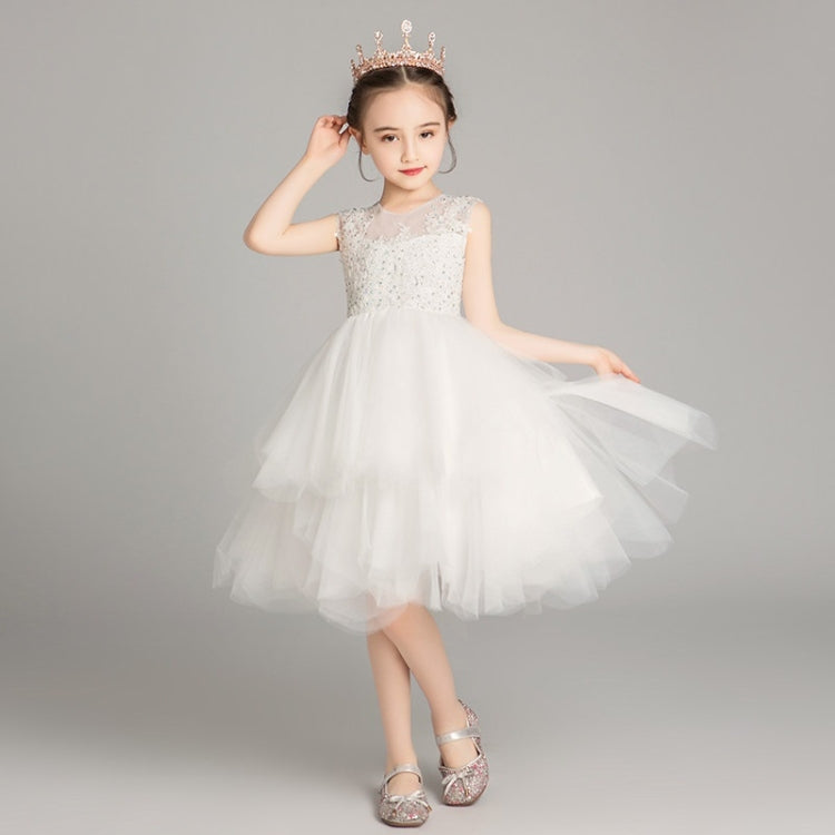 Sleeveless Short Lace Princess Dress Pettiskirt Performance Formal Dress for Girls, 100cm, 110cm, 120cm, 130cm, 140cm, 150cm, 160cm