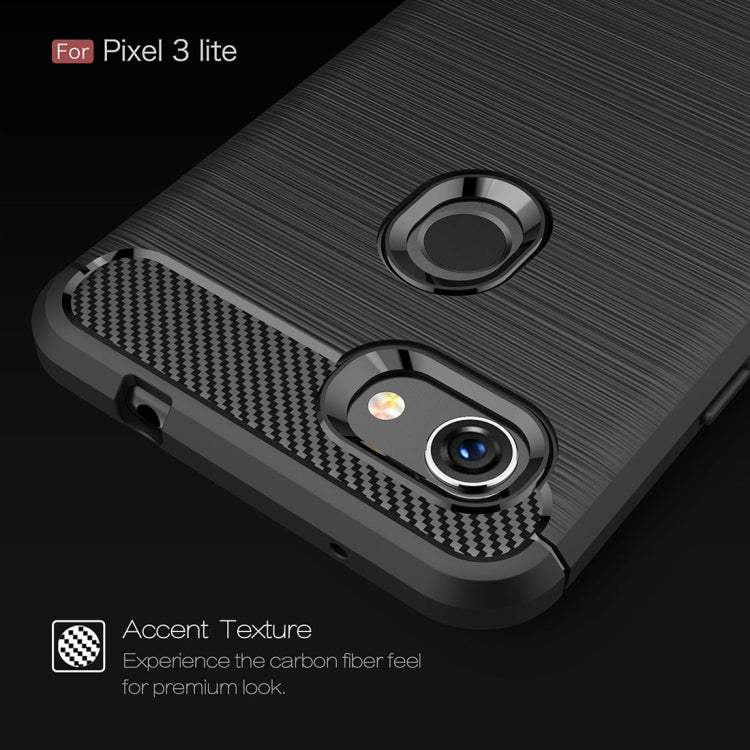 Brushed Texture Carbon Fiber Shockproof TPU Case for Google Pixel 3 Lite, For Google Pixel 3 Lite, Google Pixel 3 Lite